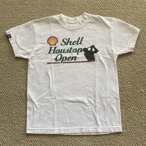 Kids' Shell Houston Open White T-Shirt Youth Size Large Golf Sporty Stretch GUC